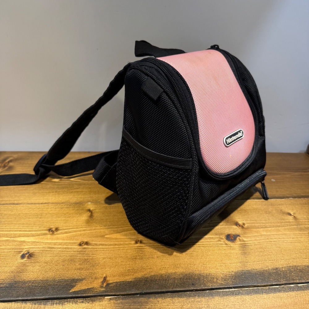 Nintendo DS Mini Backpack Pink/Black Travel/School Daypack Small Bag
